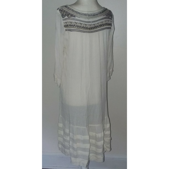 FREE PEOPLE Ribbons & Rows White Beaded Dress S - Picture 8 of 8